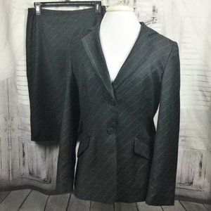 Armani Collezioni Gray Pinstripe Blazer